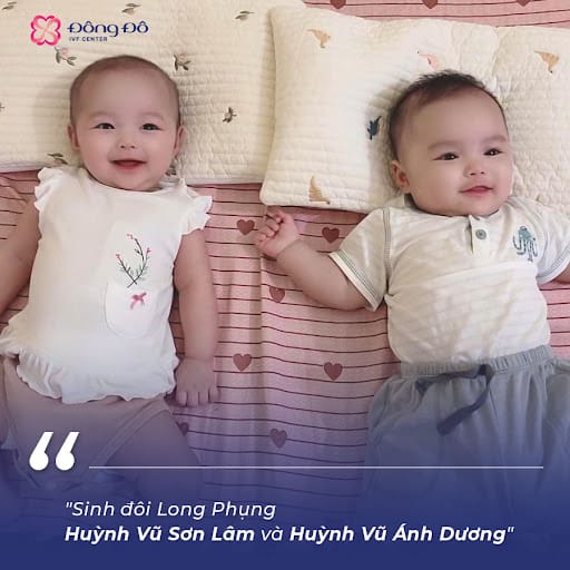 Cặp sinh đôi Long Phụng là trái ngọt cho nỗ lực của anh chị