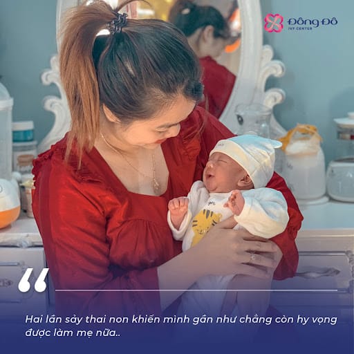 Sau hai lần sảy thai non, cuối cùng hai vợ chồng đã có thể chào đón em bé khoẻ mạnh