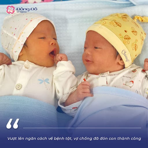 Vợ chồng anh Minh đã đón con thành công sau khi thăm khám tại Đông Đô IVF Center