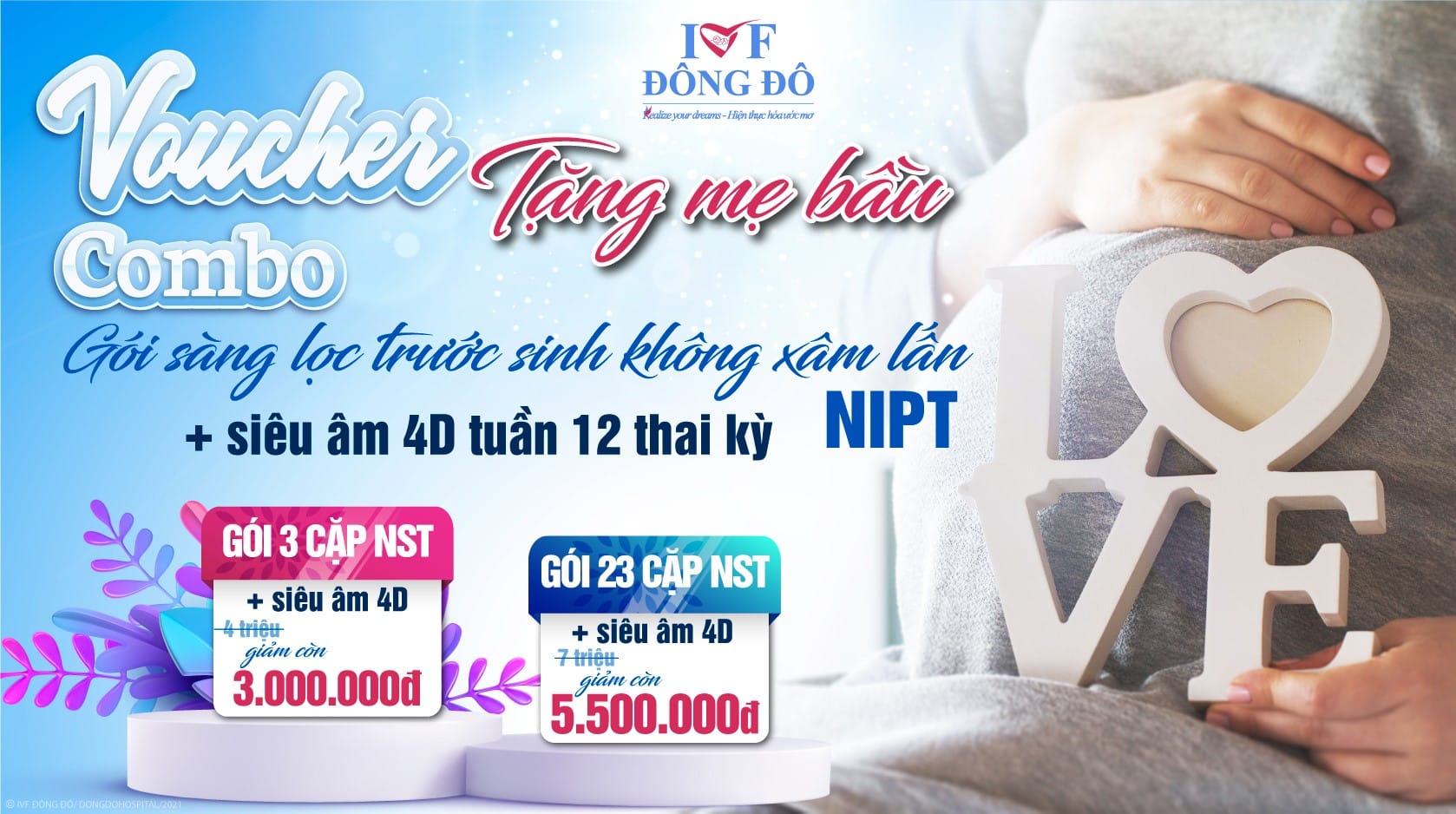 Voucher đặc biệt cho các Mẹ bầu Xét nghiệm NIPT tặng siêu âm 4D miễn phí