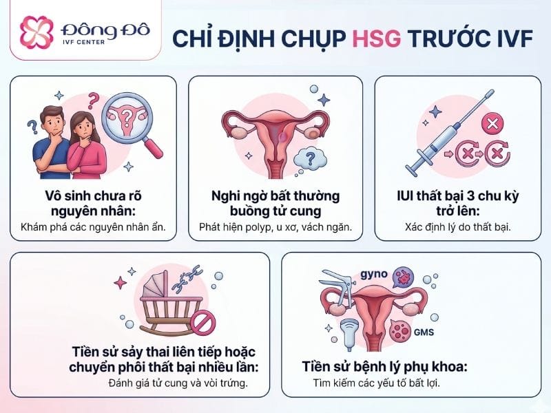 làm ivf có cần chụp tử cung vòi trứng không