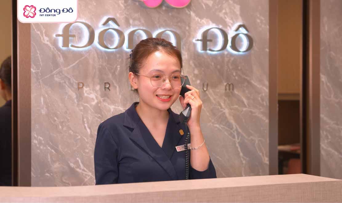 Đội ngũ trợ lý bác sĩ Đông Đô IVF Center luôn túc trực 24/7. sát sao với lịch trình điều trị của bố mẹ và sẵn sàng hỗ trợ giải đáp thắc mắc, kết nối với bác sĩ khi cần
