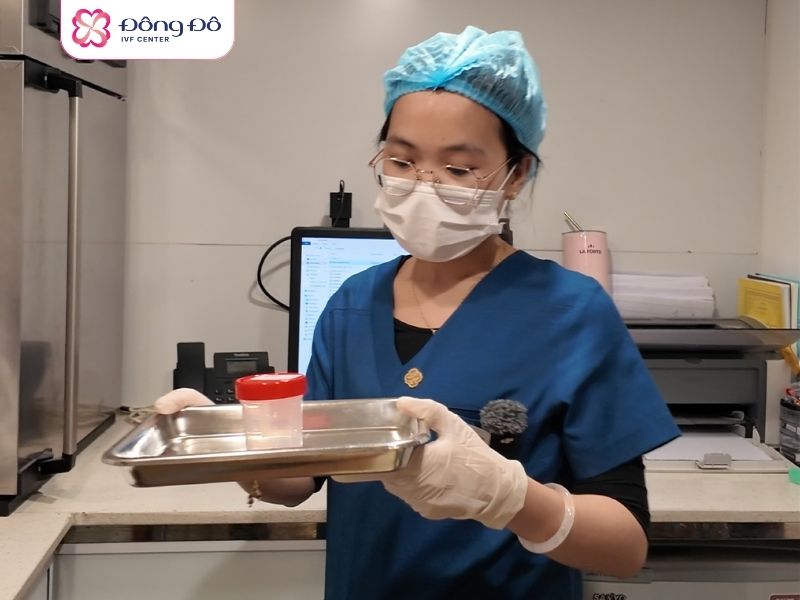 Mẫu tinh trùng thông thường được xử lý tại phòng lab của Đông Đô IVF Center