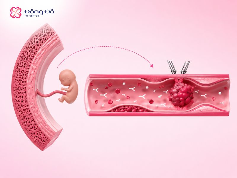 Hình minh họa kháng thể kháng phospholipid gây sảy thai
