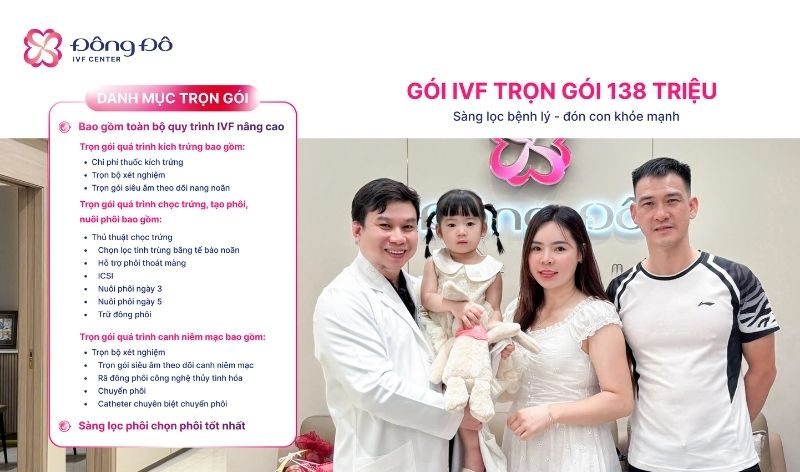 Chi phí Trọn gói 138 Triệu bao gồm xét nghiệm di truyền tiền làm tổ PGT