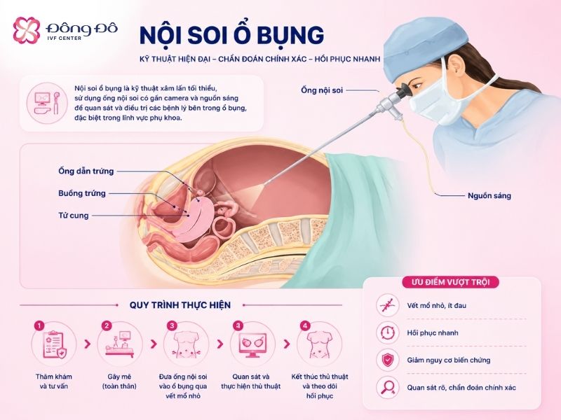 Nội soi ổ bụng giúp phát hiện các u xơ, polyp và các bệnh lý phụ khoa khác