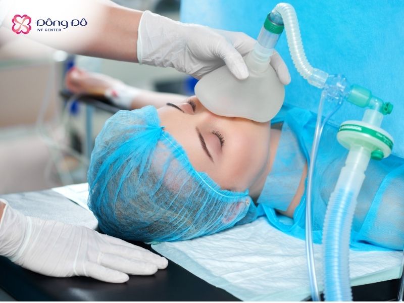 Bệnh nhân được khám tiền mê trước khi thực hiện gây mê để chọc trứng