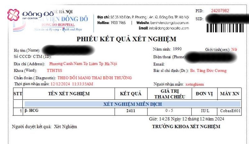 Xét nghiệm Beta HCG là mốc xét nghiệm quan trọng đầu tiên của thai kỳ IVF